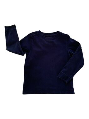 J. Khaki T-Shirt Boys Size 5 Navy Blue Crewneck Pullover Solid Long Sleeves